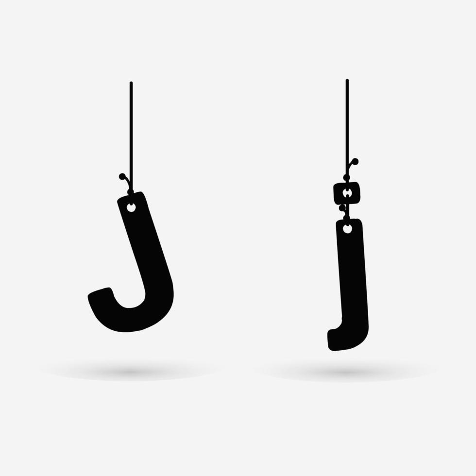abstract hangend letter j-ontwerp vector