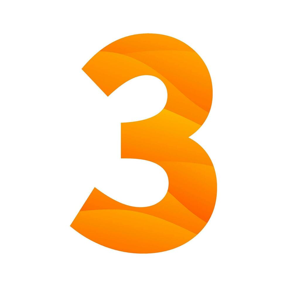 aantal 3 helling icoon logo ontwerp vector