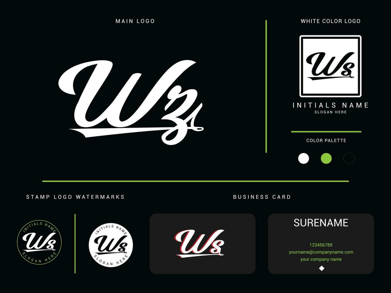 modern wz kleding logo branding, eerste luxe wz logo icoon vector voor uw mode winkel