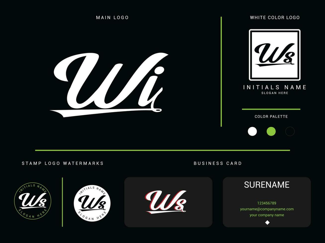 modern wi kleding logo branding, eerste luxe wi logo icoon vector voor uw mode winkel