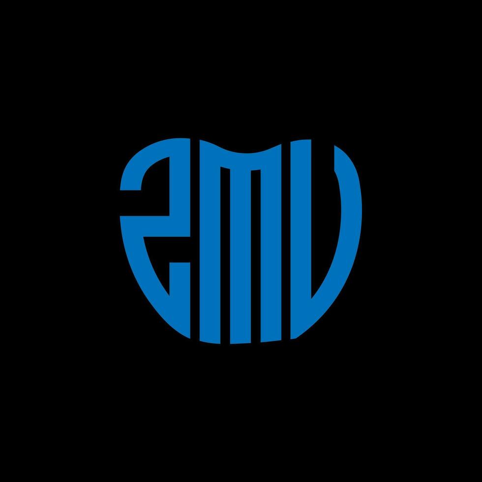 zmu brief logo creatief ontwerp. zmu uniek ontwerp. vector