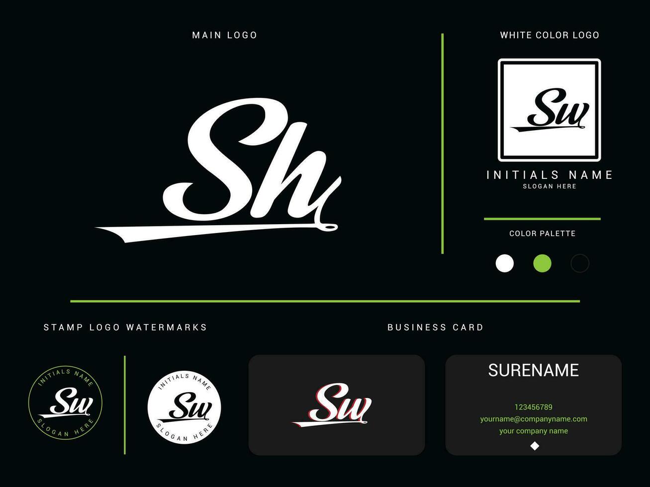 kleding sh luxe logo, minimalistische mode sh logo icoon en branding ontwerp vector