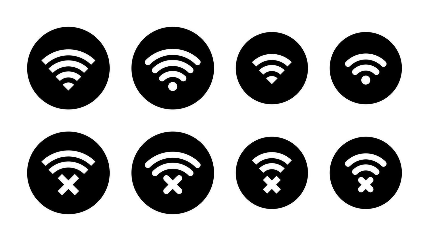 Wifi en verbinding verbreken draadloze netwerk icoon vector. internet offline teken symbool vector