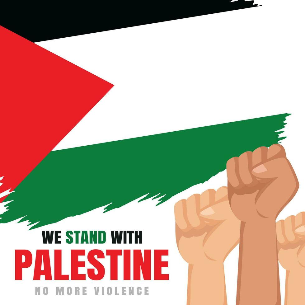 vector stijgende lijn vuist hand- Palestina vlag achtergrond Palestina crisis