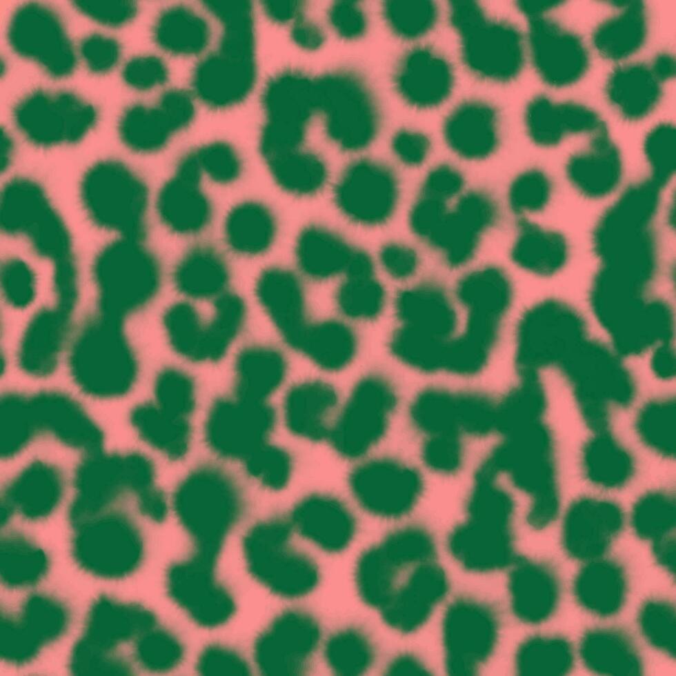 wazig waterverf luipaard naadloos patroon. kleurrijk dier afdrukken. roze en groen Jachtluipaard en jaguar huid vlekken vector