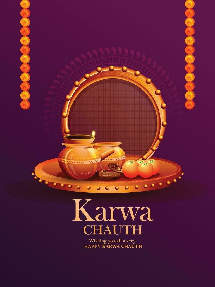 karwa chauth is een festival gevierd door Hindoe Dames vector
