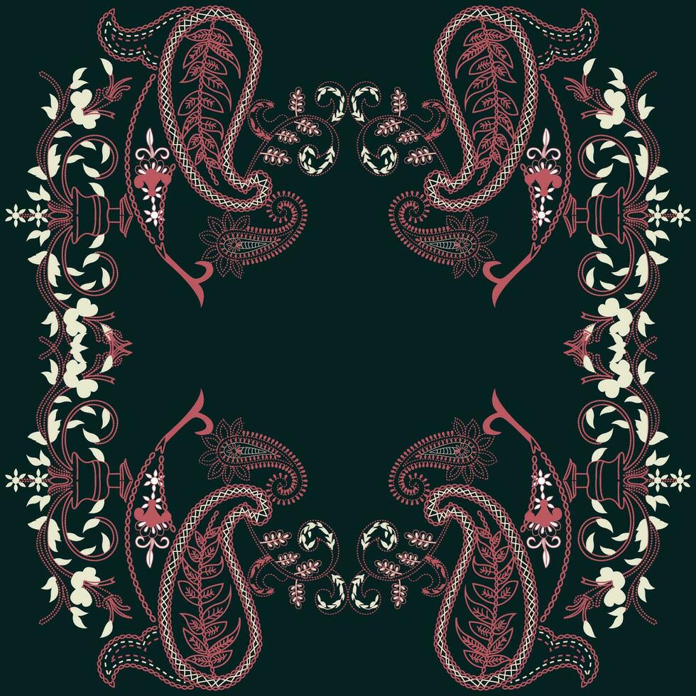 een levendig paisley ontwerp Aan een elegant sjaal vector