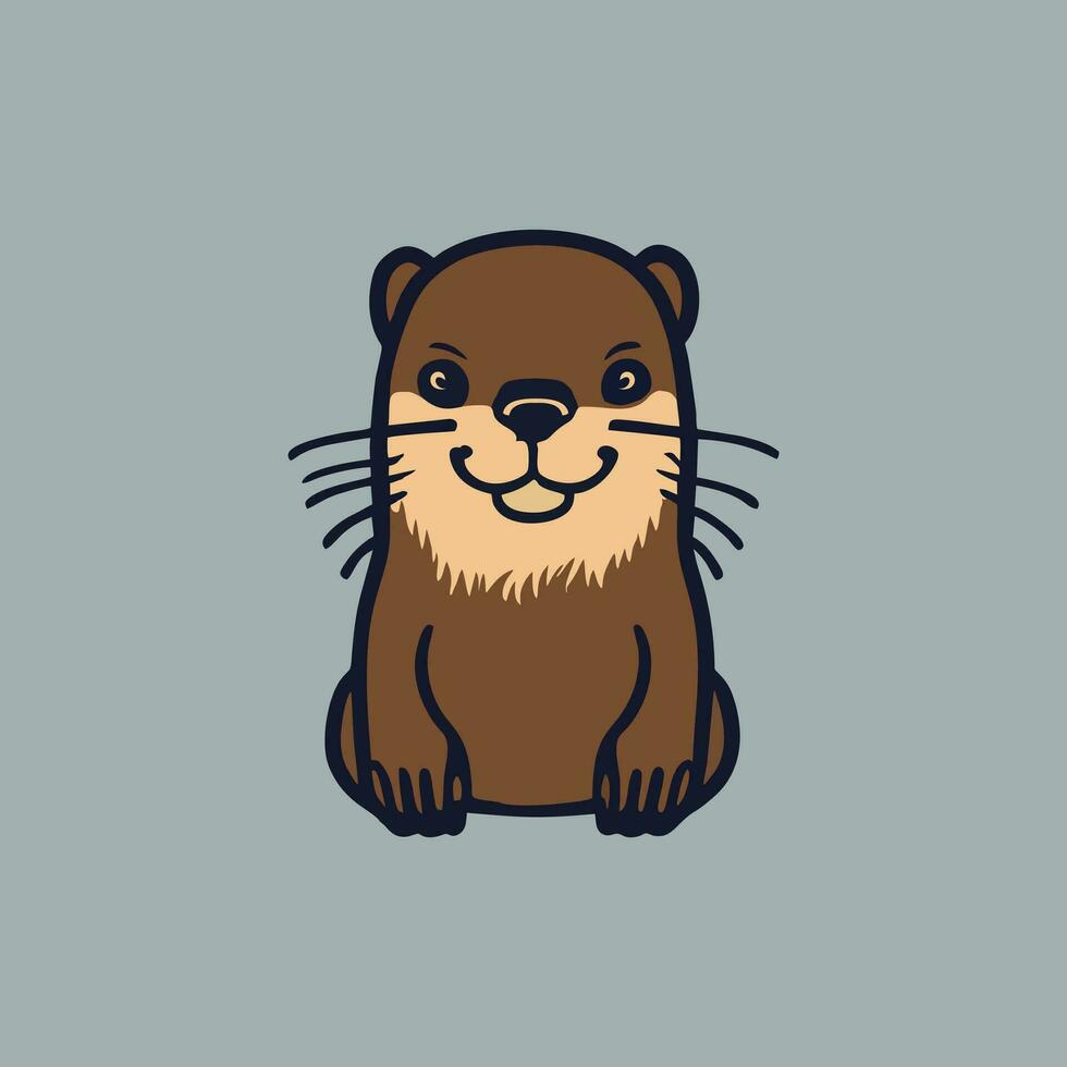 vector illustratie. logo illustratie van een Otter gemaakt in een schattig tekenfilm. vlak tekenfilm stijl geïsoleerd vector