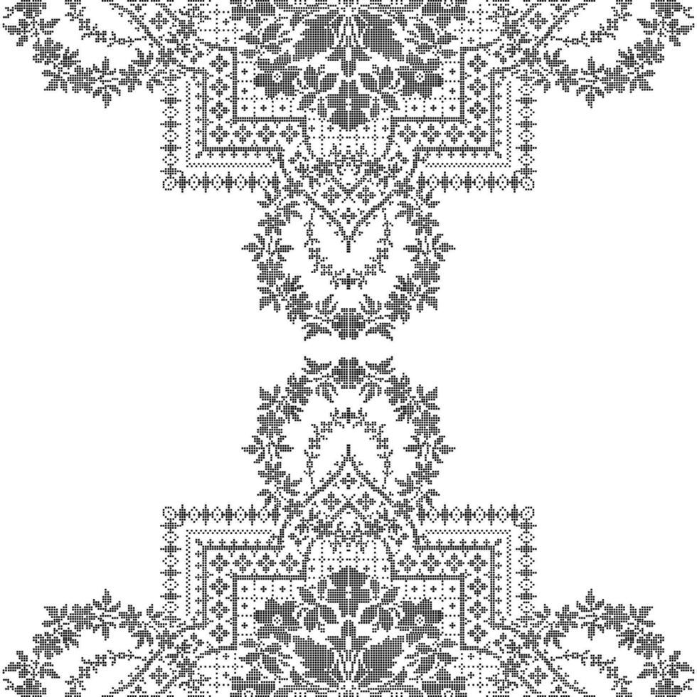 een zwart en wit kant grens patroon Aan een wit achtergrond vector