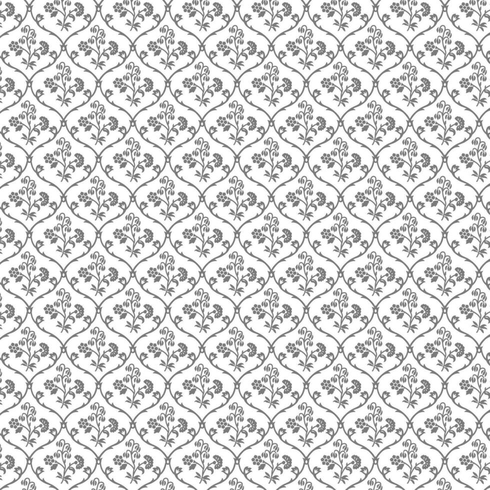 een monochromatisch bloemen patroon Aan een schoon wit backdrop vector