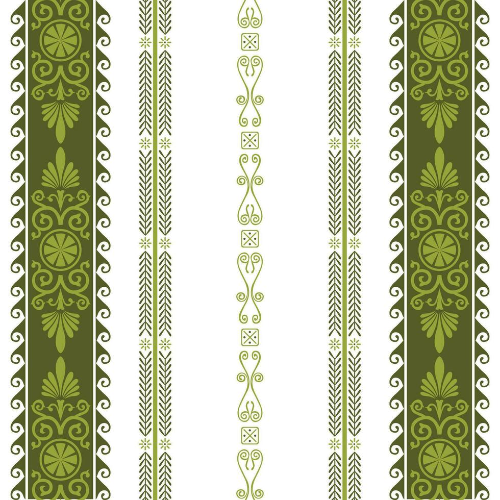 een groen en wit gestreept borders met uniek ontwerpen vector