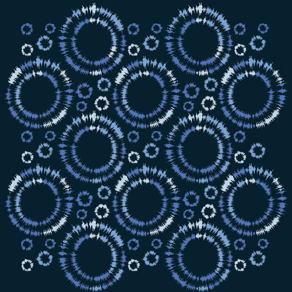 een blauw en wit circulaire patroon Aan een donker achtergrond vector