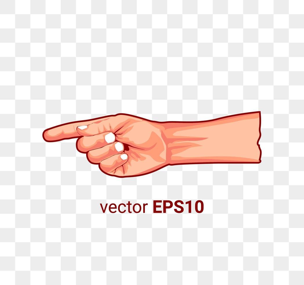 afbeelding illustratie van een hand wijzende vector eps 10