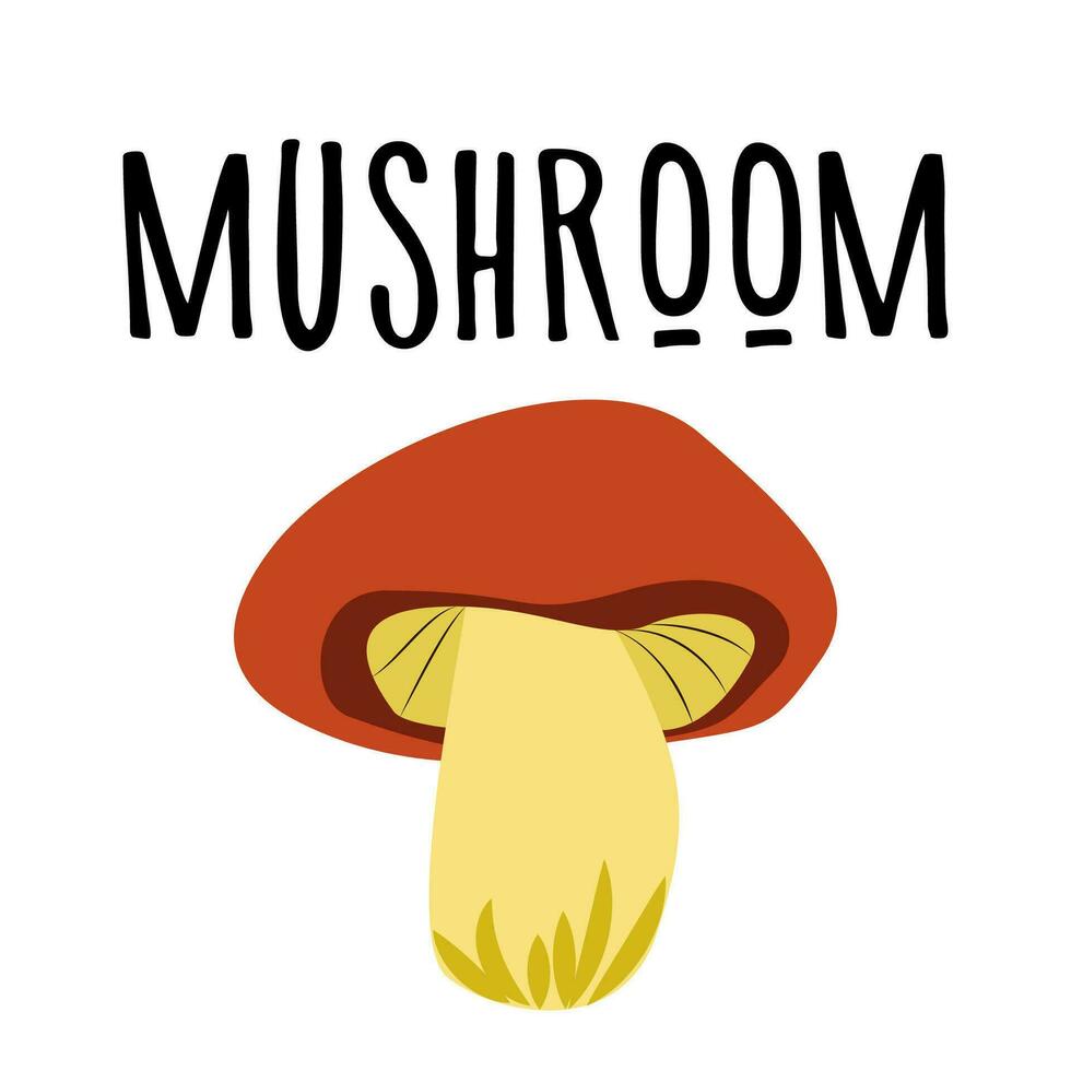 tekenfilm paddestoel icoon wild Woud champignons in herfst, geïsoleerd vector illustratie.