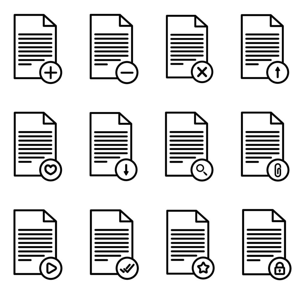 document pictogrammenset - vectorillustratie. vector