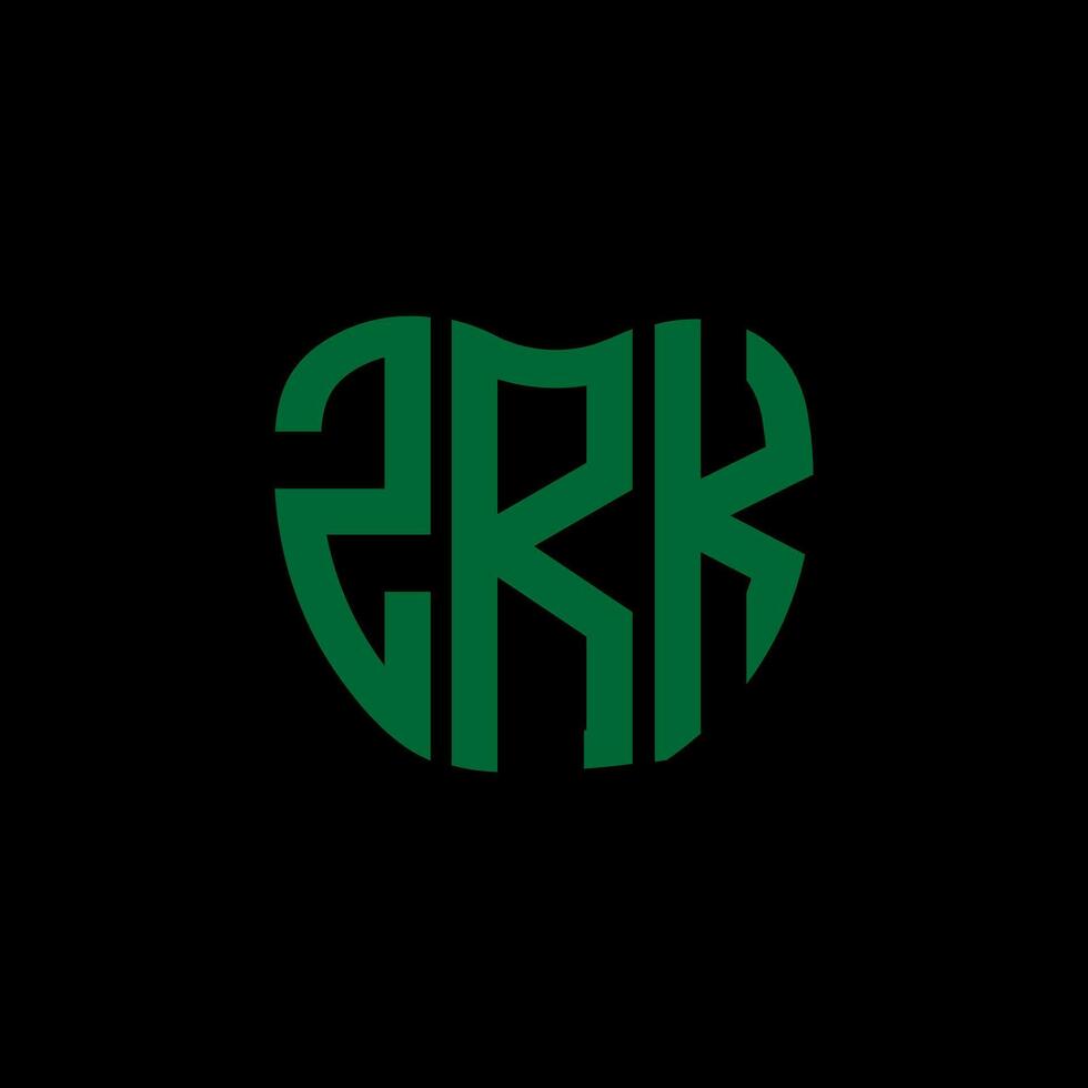 zrk brief logo creatief ontwerp. zrk uniek ontwerp. vector