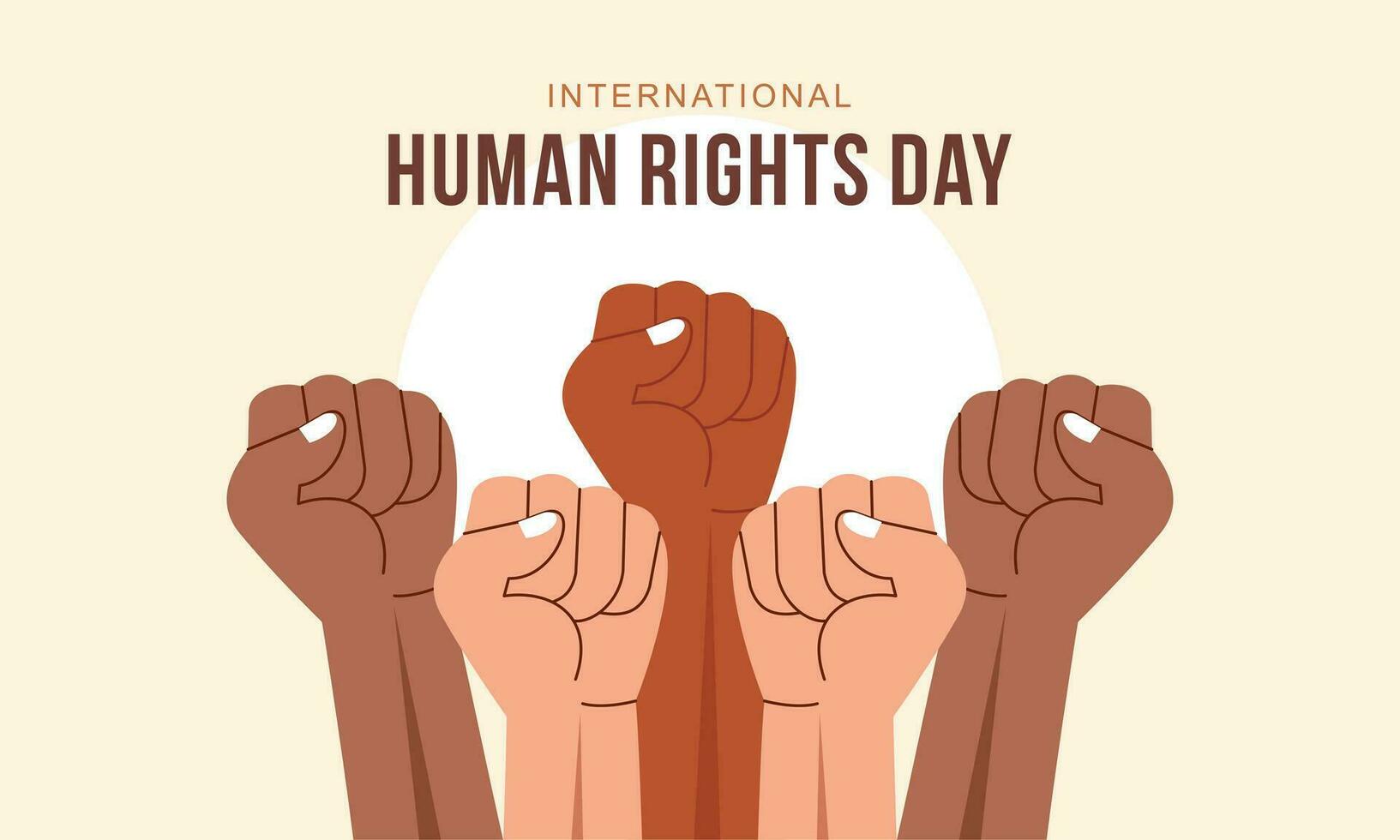 hand- getrokken Internationale menselijk rechten dag achtergrond met handen vector