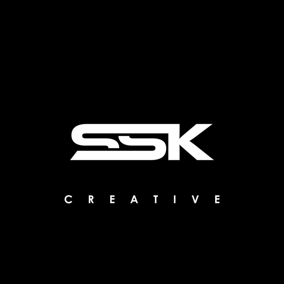 ssk brief eerste logo ontwerp sjabloon vector illustratie