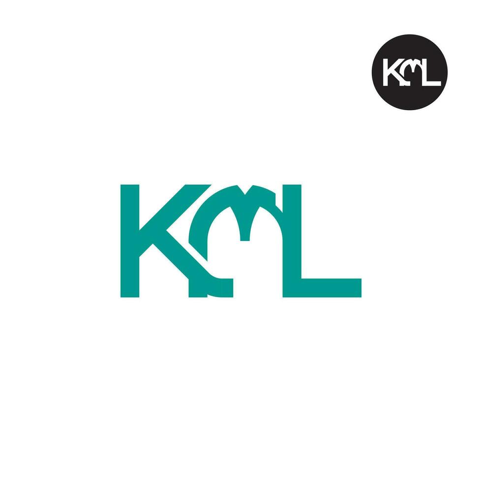 brief kml monogram logo ontwerp vector