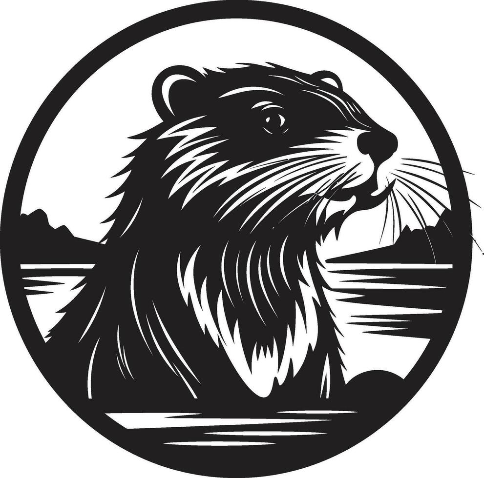 vorstelijk bever symbool tribal bever heraldiek vector