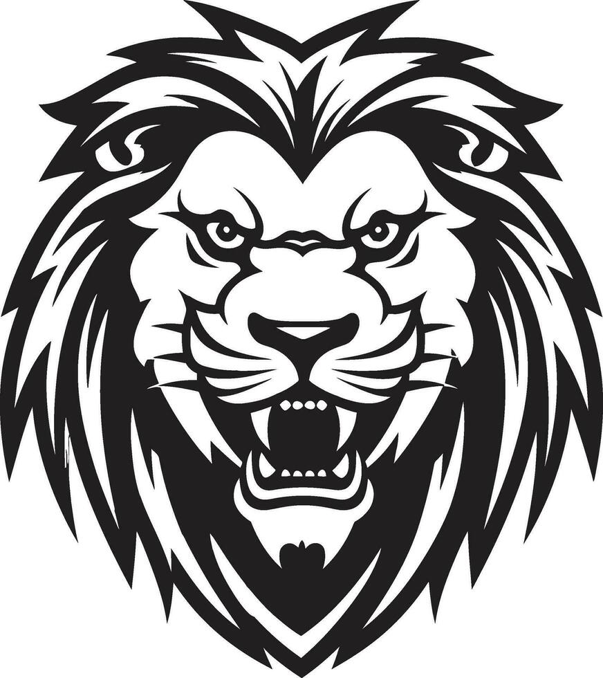 inkt vlek koning leeuw vector logo stil sterkte zwart leeuw symbool
