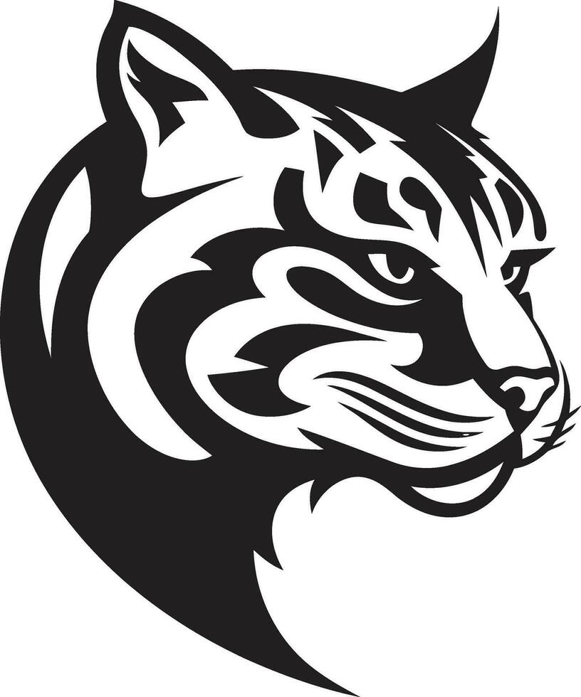 inktachtig bakkebaarden zwart ocelot ontwerp icoon overschaduwd majesteit ocelot symbool in vector