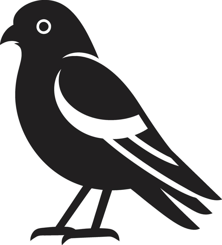artistiek zwart silhouet zangvogel kalmte gevederde finesse vector vogel elegantie