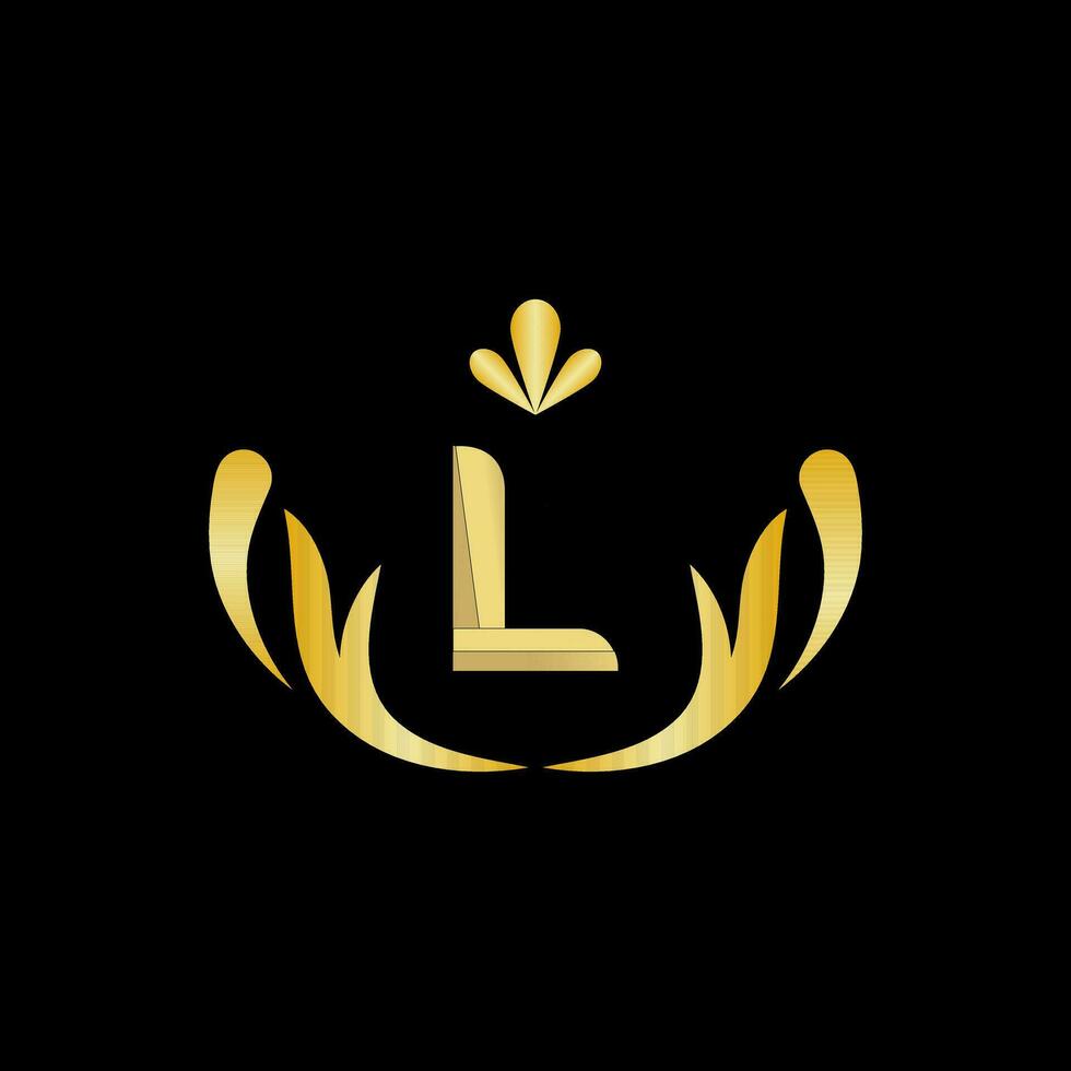 gouden brief l logo icoon eerste brief l ontwerp vector logo ontwerp