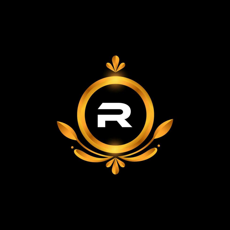 vector r brief logo eerste gouden kleurrijk r logo ontwerp pro vector