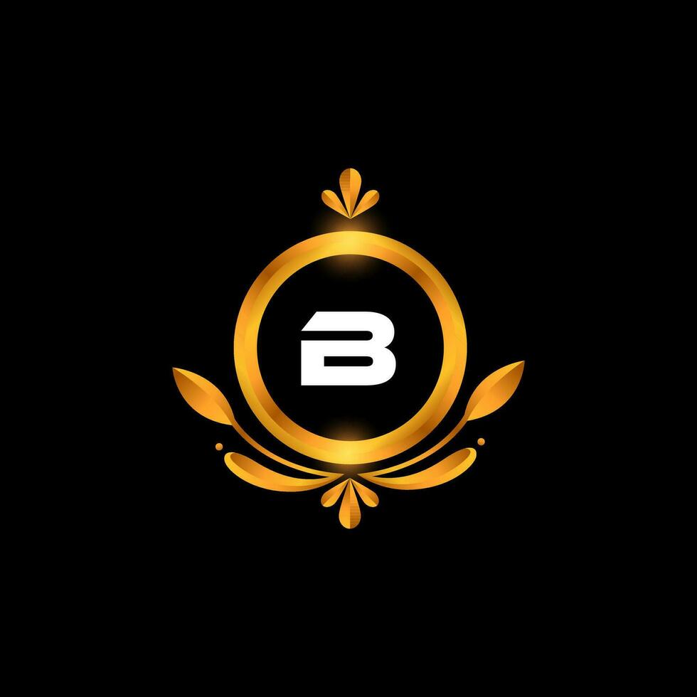 vector b brief logo eerste gouden kleurrijk b logo ontwerp