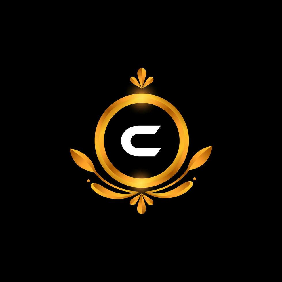 vector c brief logo eerste gouden kleurrijk c logo ontwerp