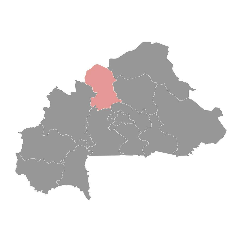 nord regio kaart, administratief divisie van Burkina faso. vector illustratie.