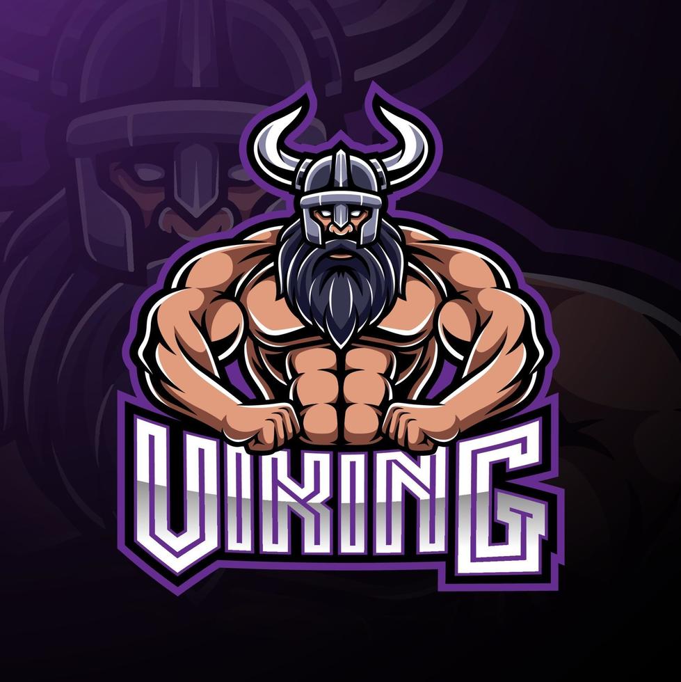 Viking mascotte gaming logo ontwerp vector