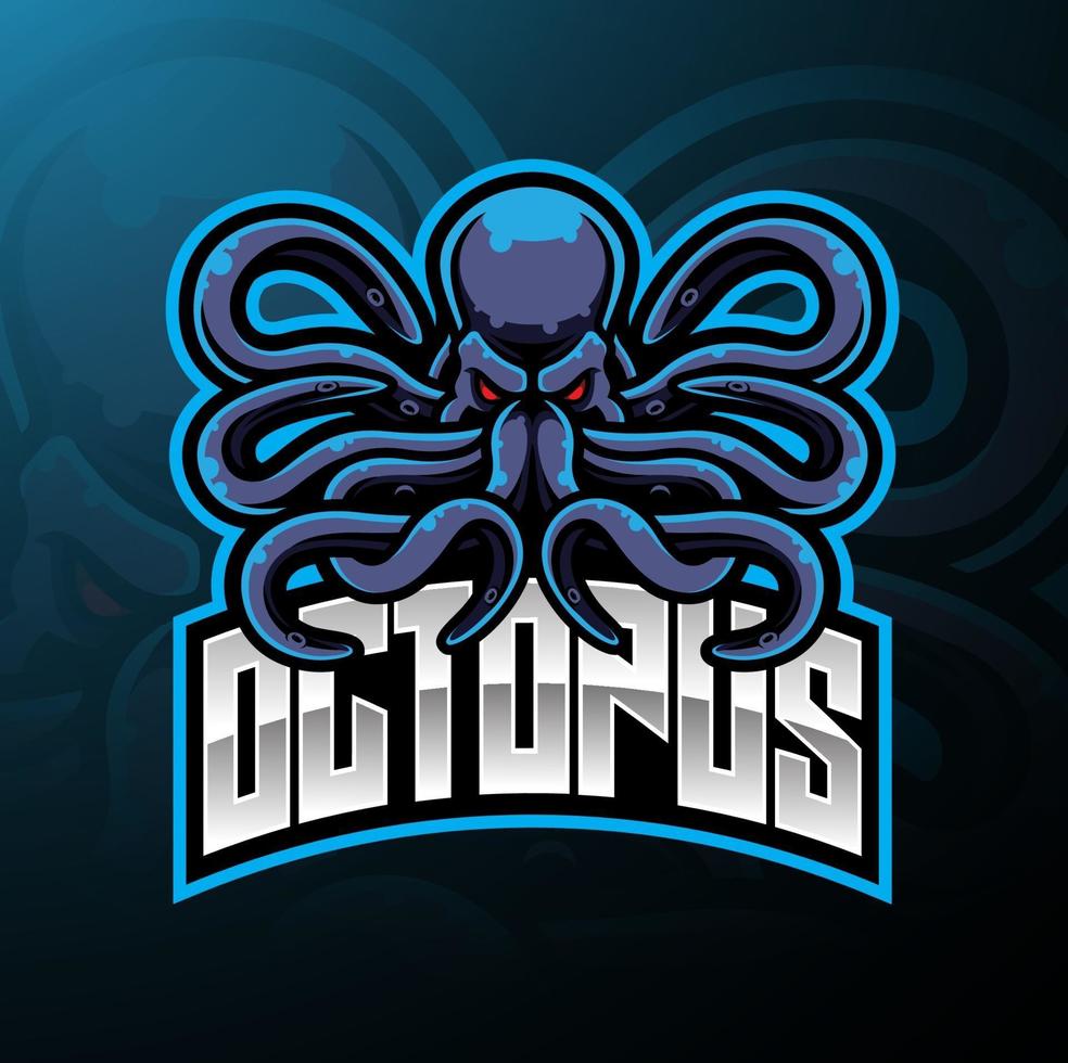 octopus sport mascotte logo ontwerp vector