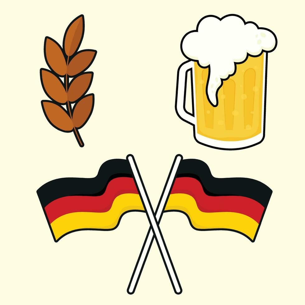 Oktoberfest viering feestelijk vakantie gemakkelijk vector icoon kunst