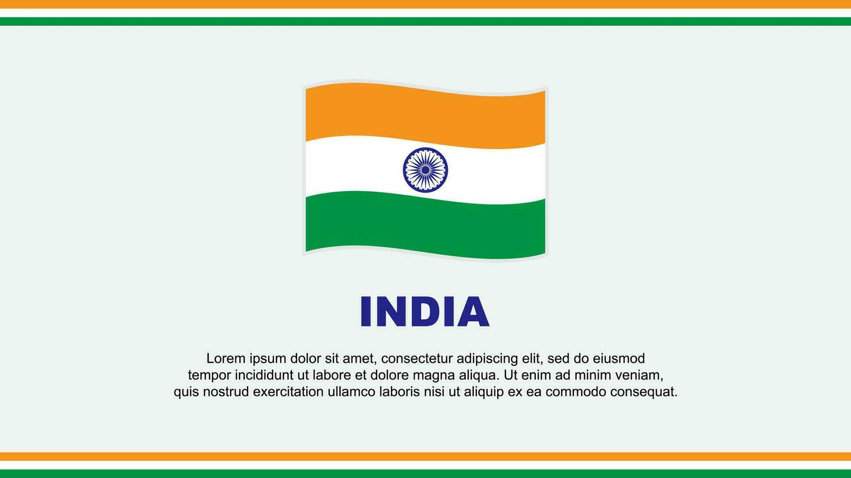 Indië vlag abstract achtergrond ontwerp sjabloon. Indië onafhankelijkheid dag banier sociaal media vector illustratie. Indië ontwerp