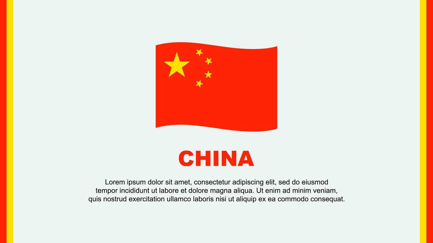 China vlag abstract achtergrond ontwerp sjabloon. China onafhankelijkheid dag banier sociaal media vector illustratie. China tekenfilm