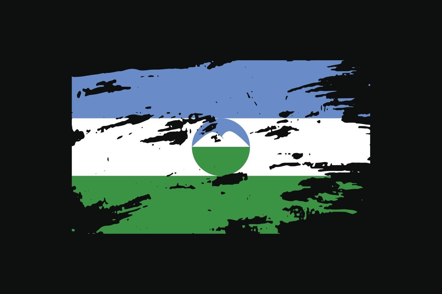 grunge stijl vlag van de kabardinobalkaria. vectorillustratie. vector