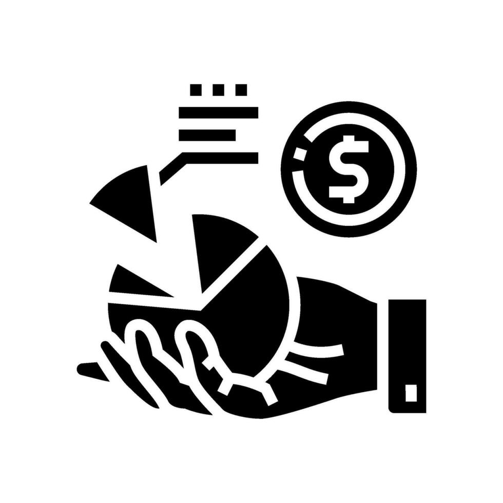 investering portefeuille financieel adviseur glyph icoon vector illustratie