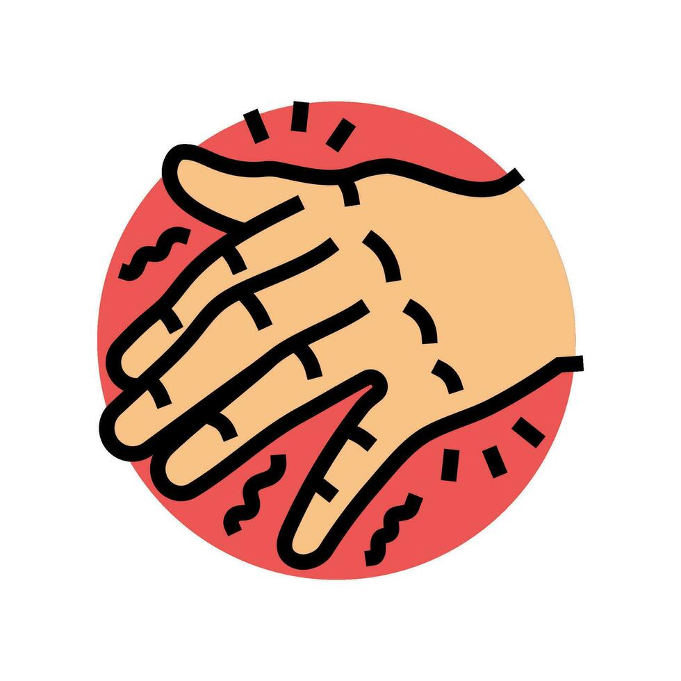 hand- trillingen ziekte symptoom kleur icoon vector illustratie