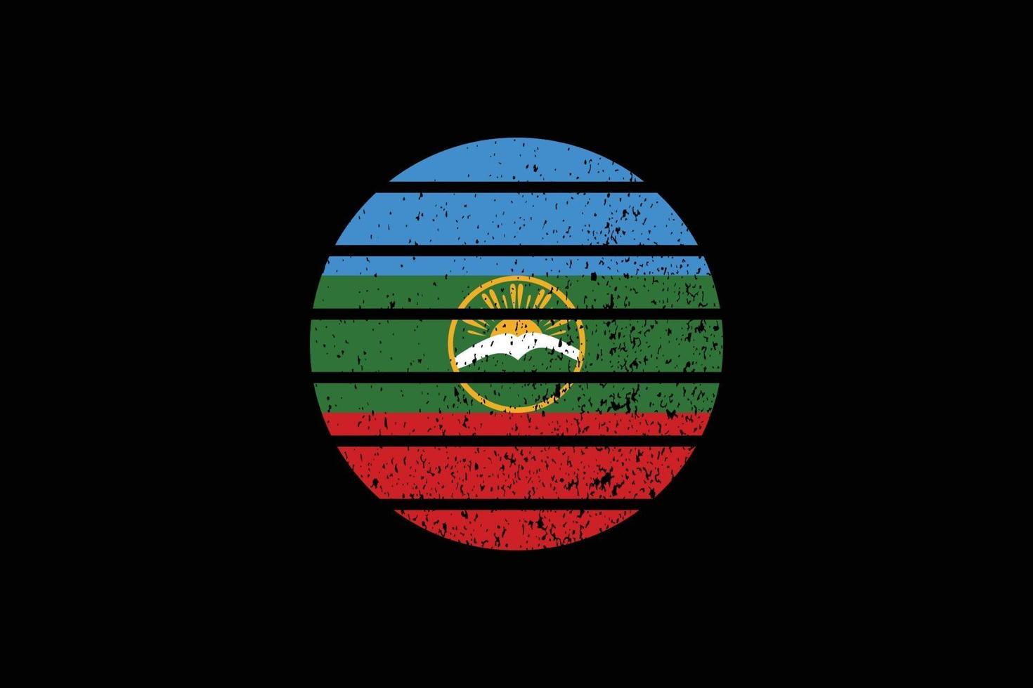 grunge-stijl vlag van de karachaycherkessia. vectorillustratie. vector
