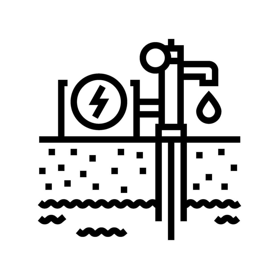 grondwater bemonstering hydrogeoloog lijn icoon vector illustratie