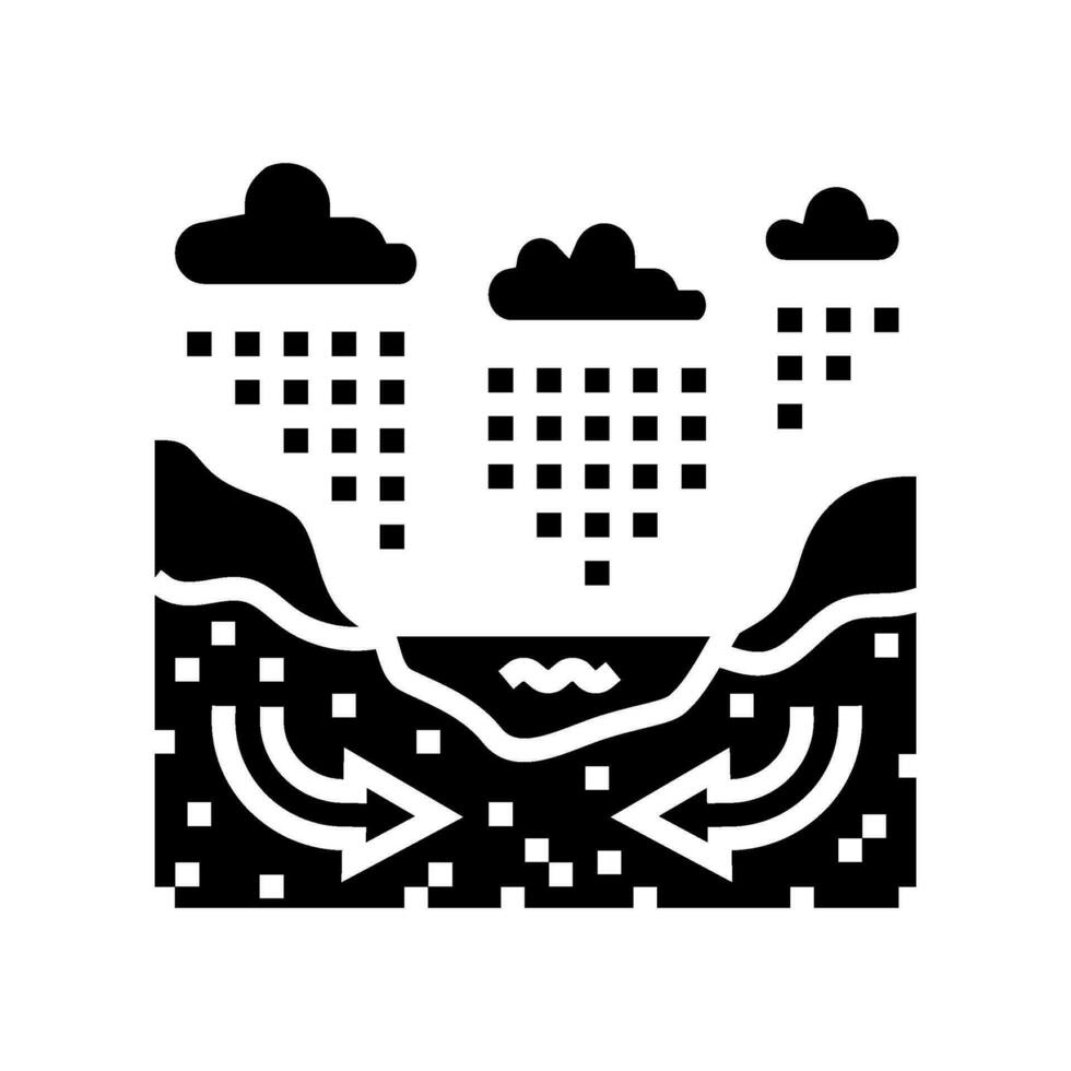 geotechnisch analyse hydrogeoloog glyph icoon vector illustratie