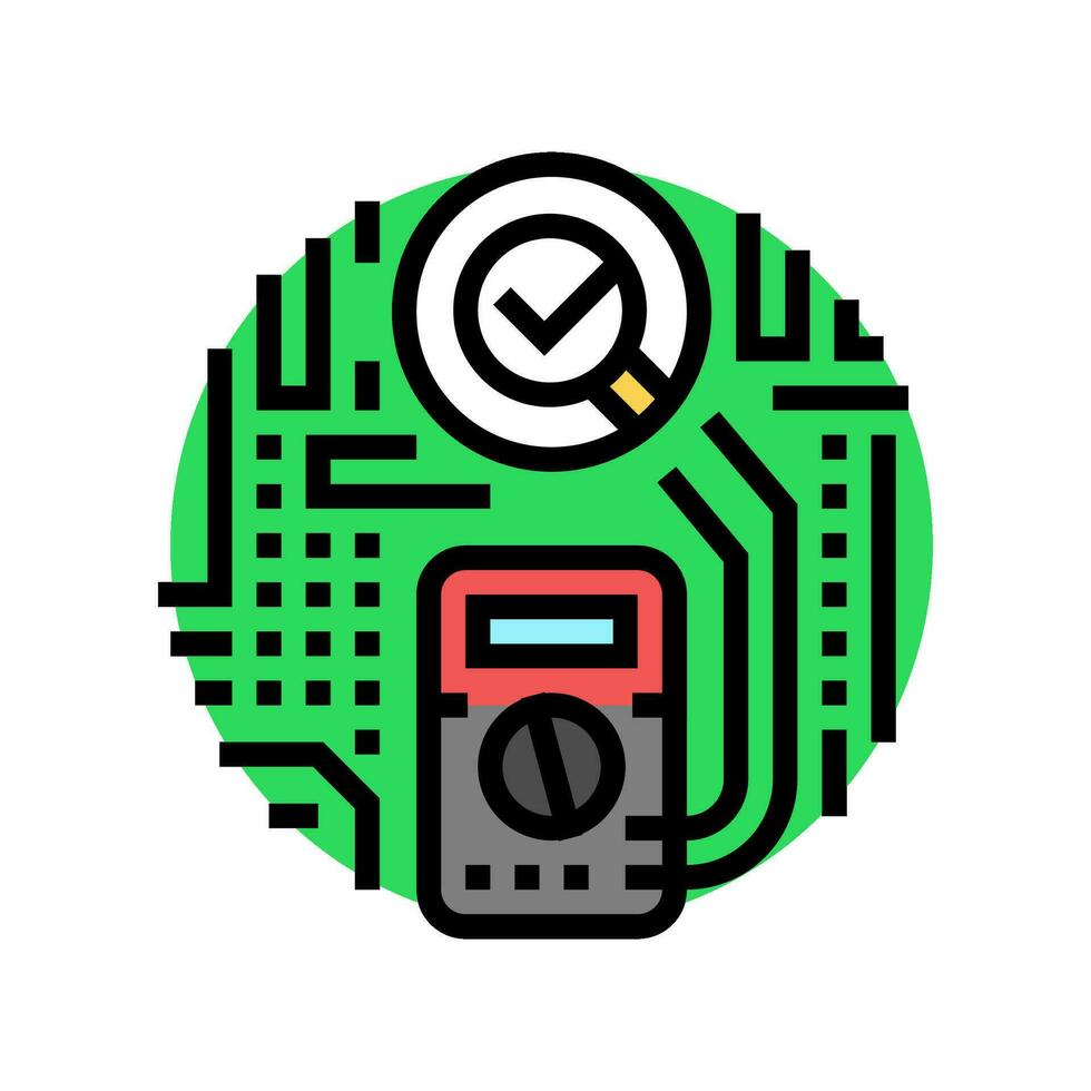 multimeter testen elektronica kleur icoon vector illustratie