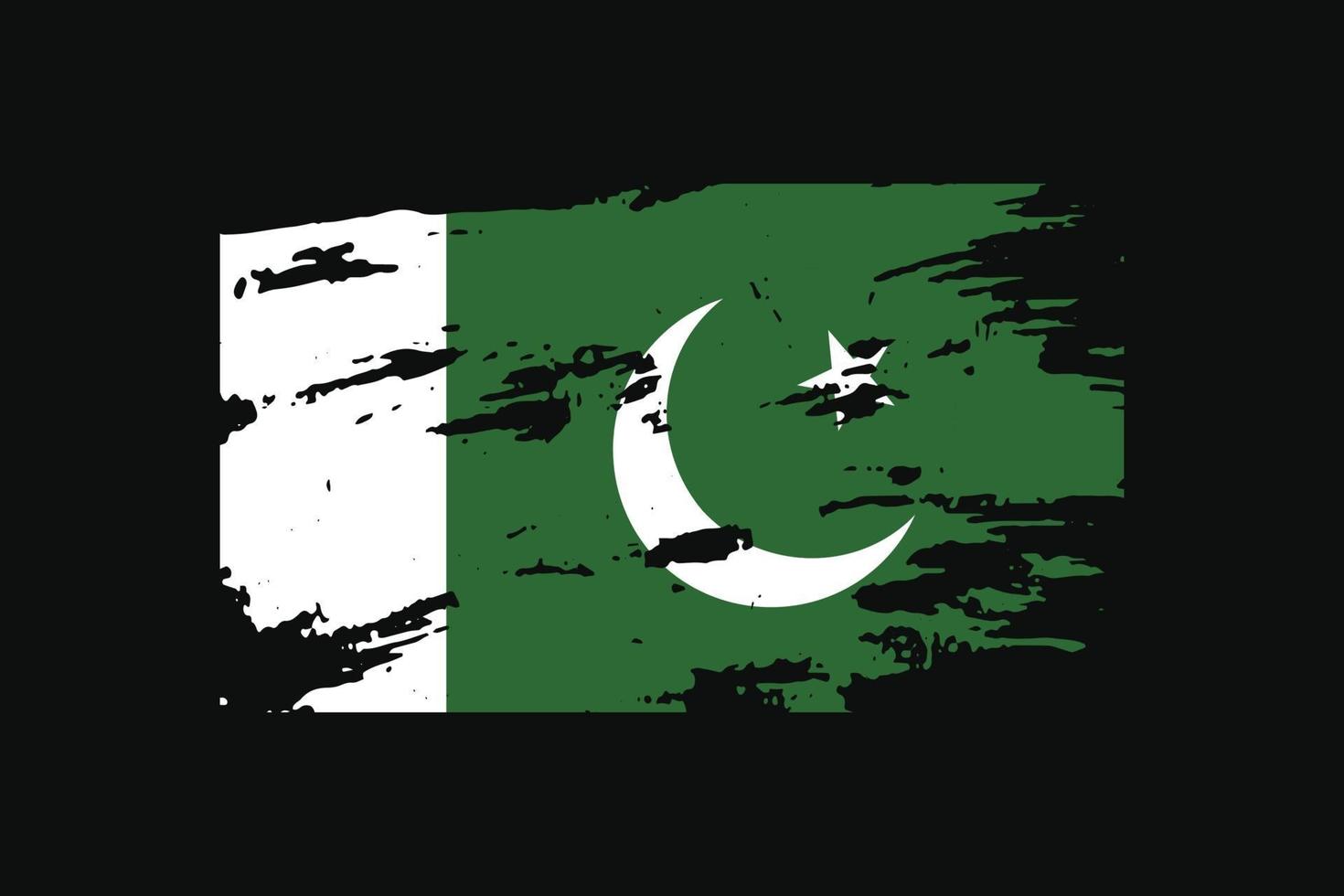 grunge-stijl vlag van pakistan. vectorillustratie. vector