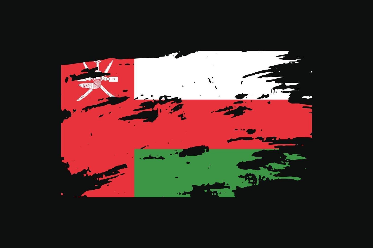 grunge-stijl vlag van de oman. vectorillustratie. vector