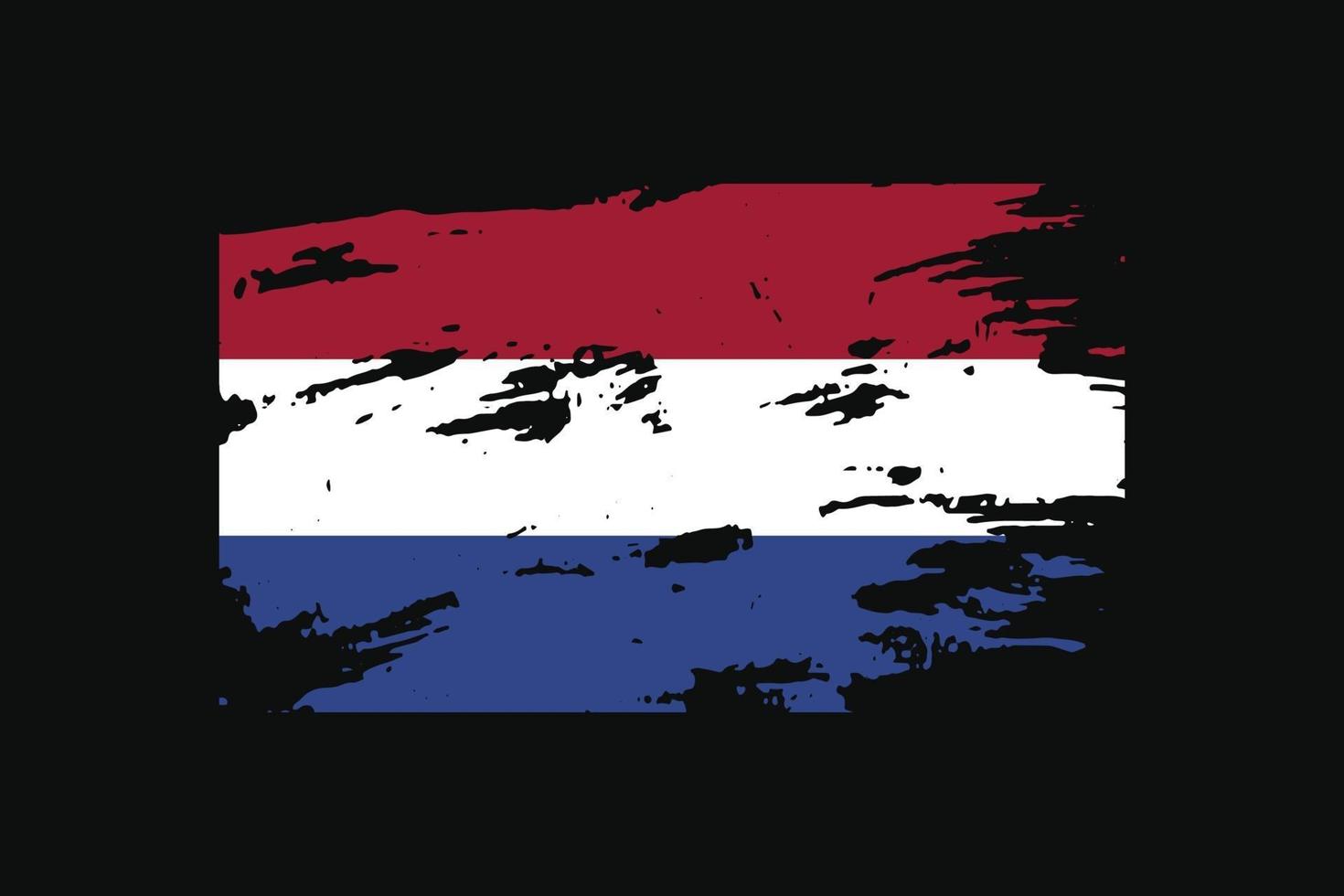 grunge-stijl vlag van nederland. vectorillustratie. vector