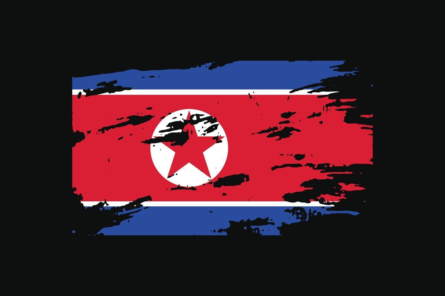 vlag in grunge-stijl van Noord-Korea. vectorillustratie. vector