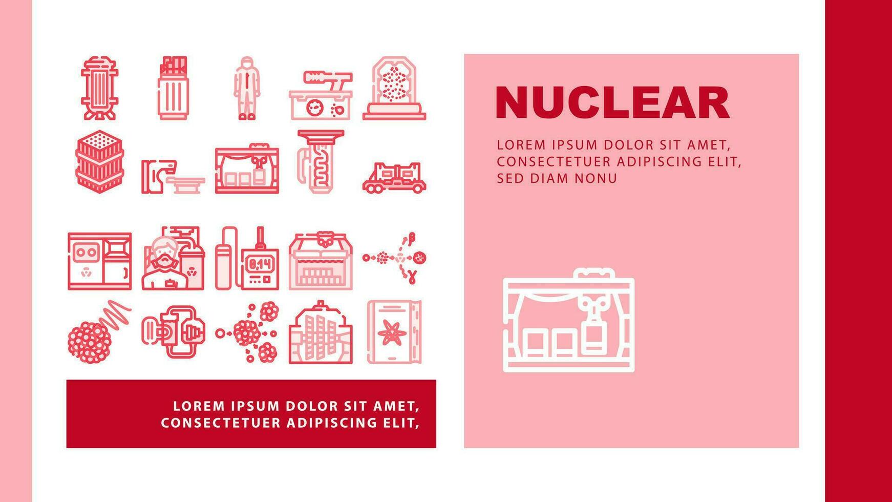nucleair energie macht reactor landen hoofd vector