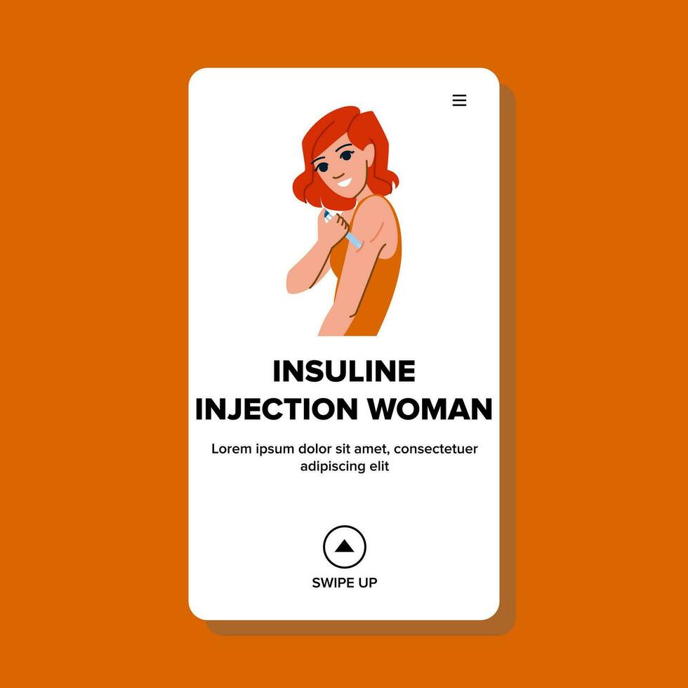 hypoglykemie insuline injectie vrouw vector